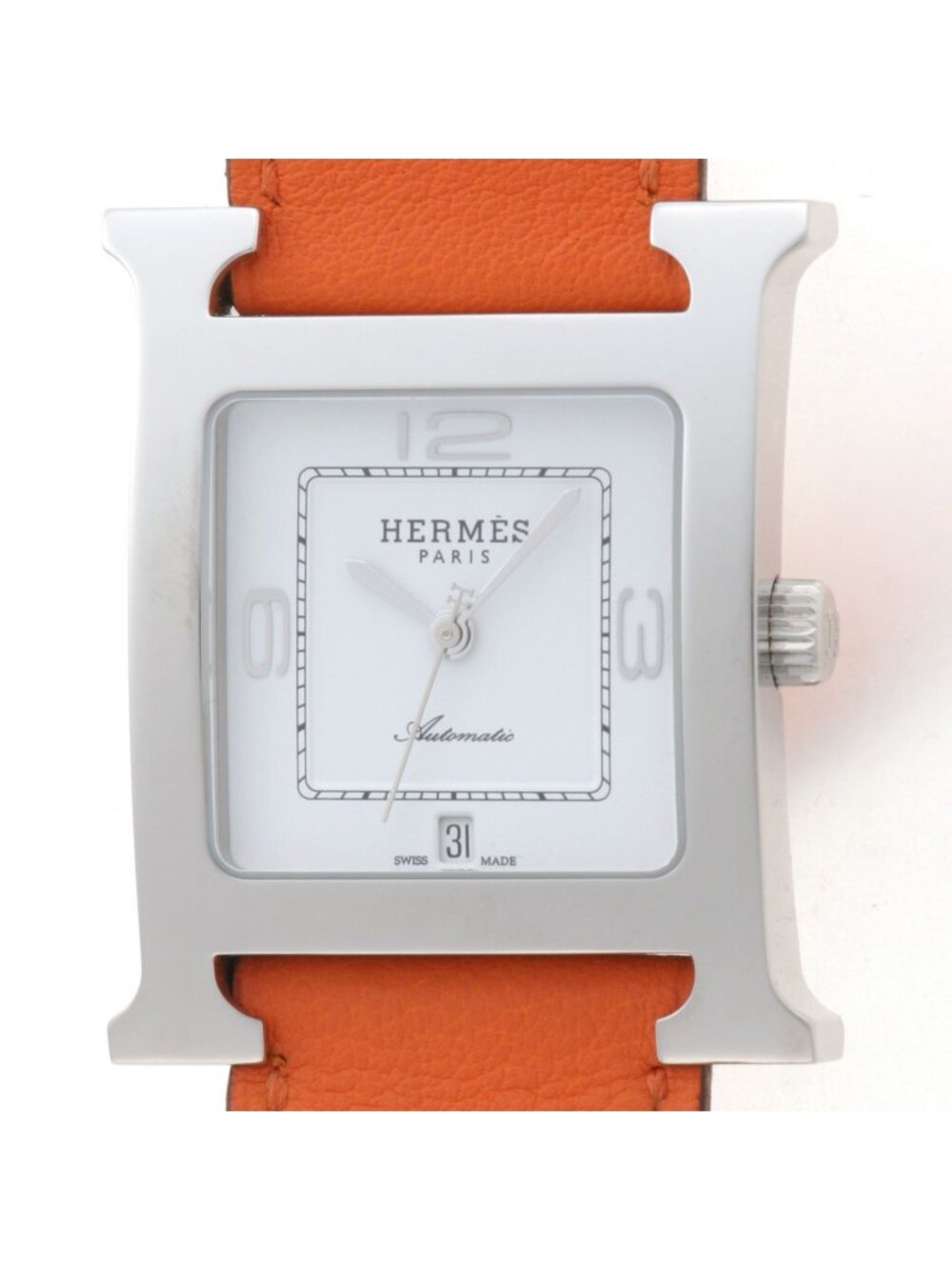Hermes H Watch Tour Stainless Steel White Automatic
